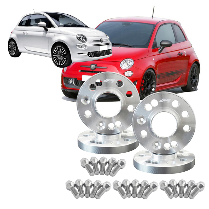 Simoni Racing Kit d'Élargisseurs de Roue en aluminium - 2x12mm(AV) - 2x12mm(AR) (Moyeu 58,1mm) avec boulons de roue - sur mesure pour Abarth, Fiat divers