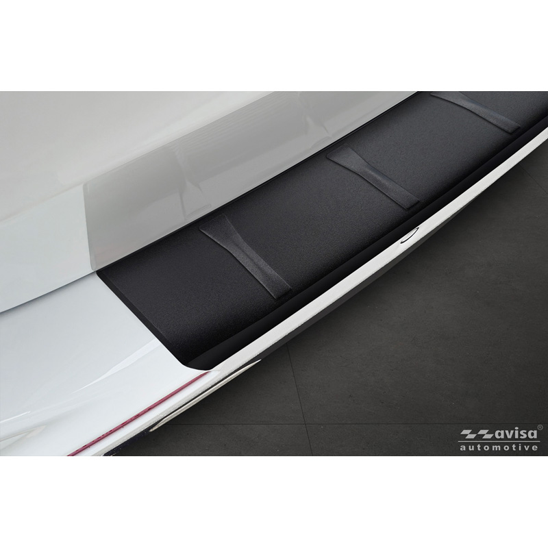 Protection de seuil arrière inox noir mat sur mesure pour Mercedes Classe-E (S214) Estate 2023- 'Ribs'