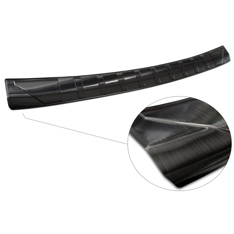 Protection de seuil arrière inox noir sur mesure pour Mercedes Classe-C W206 Kombi 2021- 'Ribs'