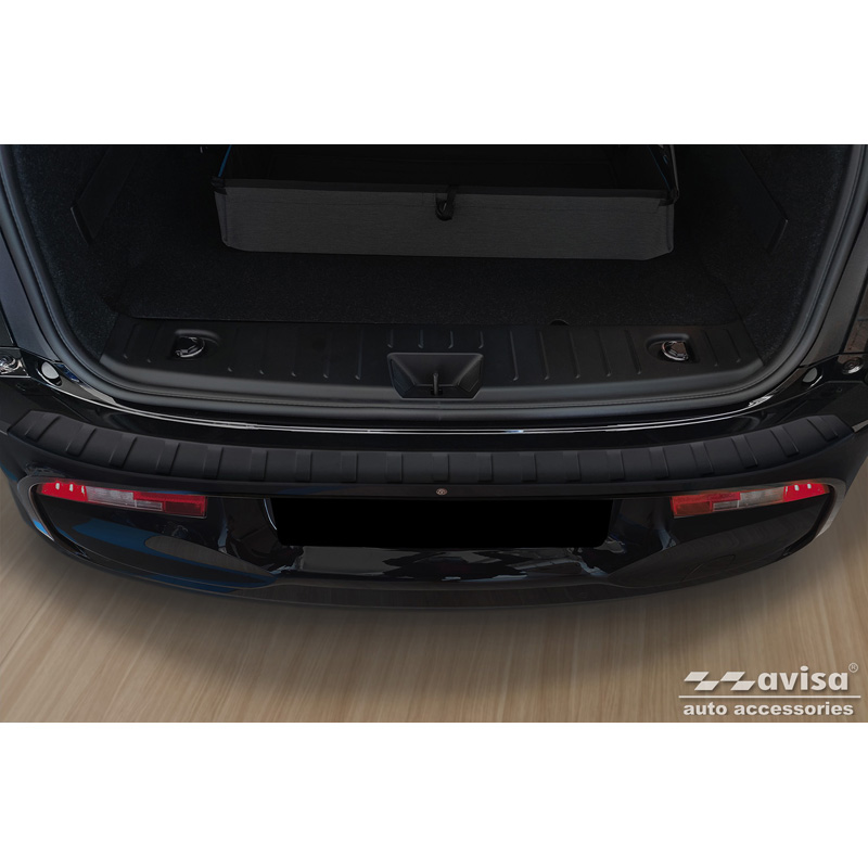 Protection de seuil arrière inox noir mat sur mesure pour BMW i3 (i01) 2013-2017 & FL 2017-2022 'Ribs'