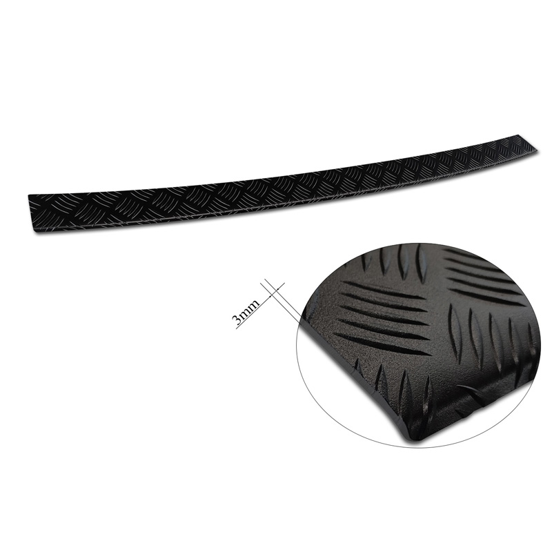 Protection de seuil arrière en aluminium noir mat sur mesure pour Volkswagen Tiguan II incl. Allspace & R-Line 2016-2020 & FL 2020-2024 'Riffled Plate'