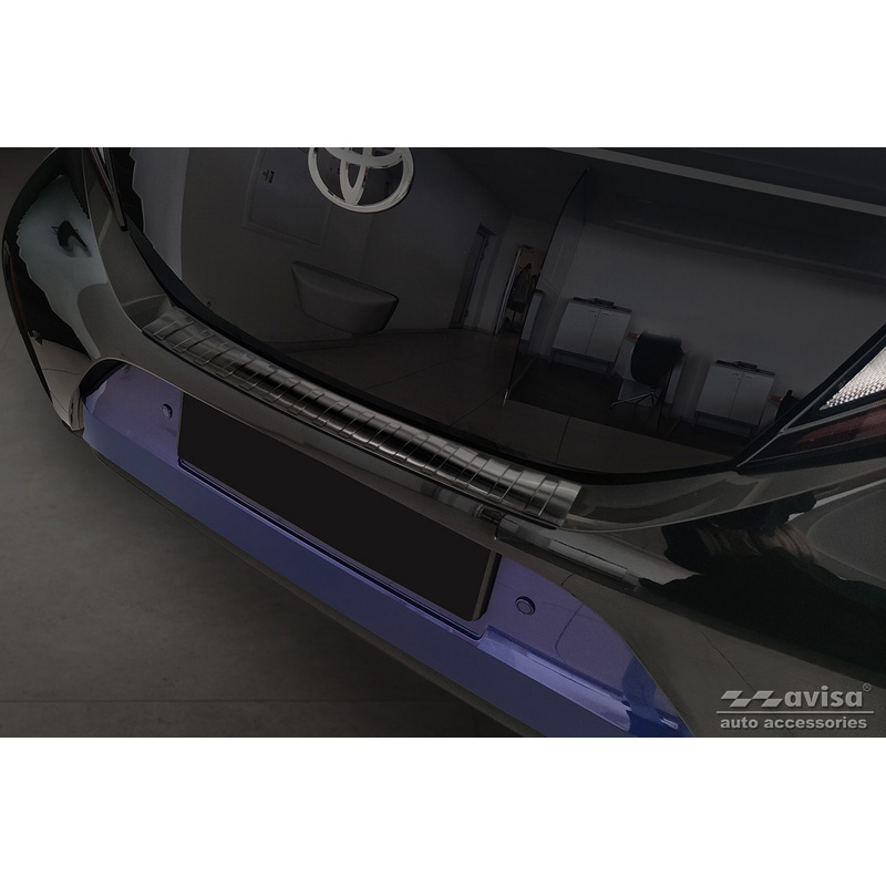 Protection de seuil arrière inox sur mesure pour Toyota Aygo X 2022- 'Ribs'