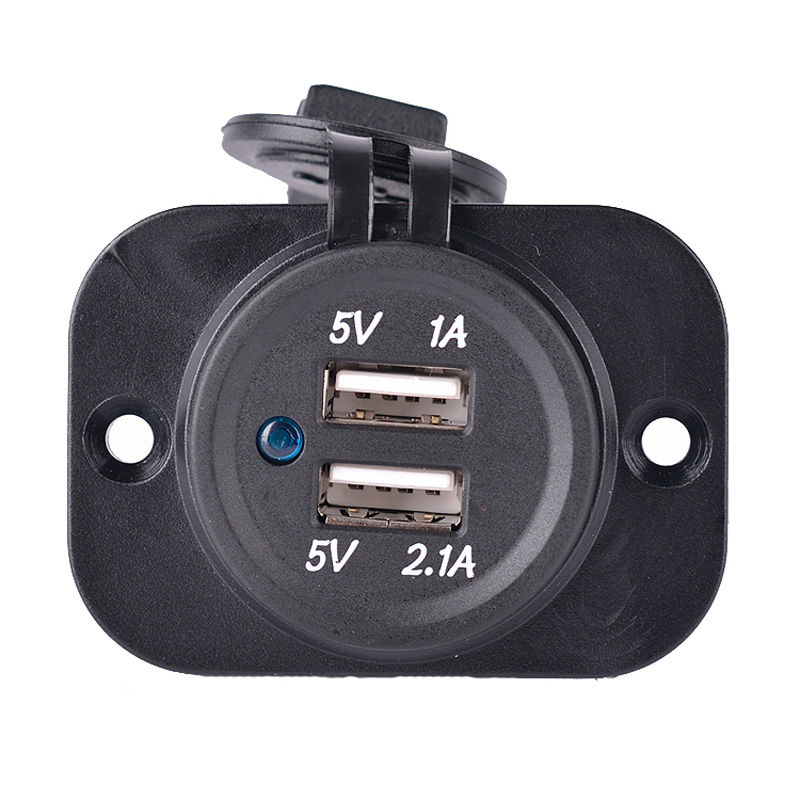 Adaptateur USB d'encastré 2xUSB 5V-2,1A&1A/Input 12V-24V