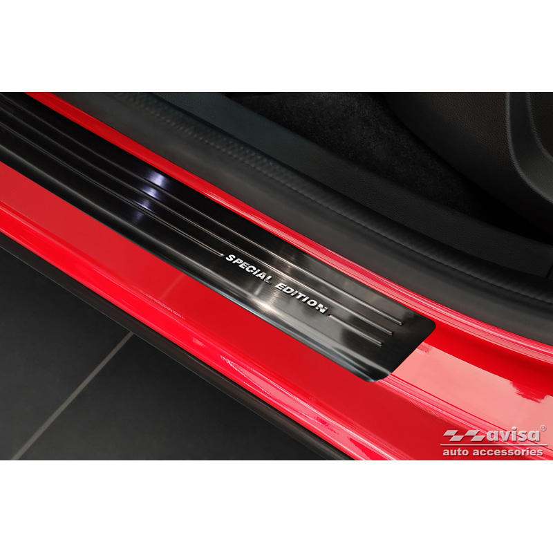 Seuils de portes inoxydable noir sur mesure pour Renault Arkana 2020- - 'Special Edition' - 4-pièces