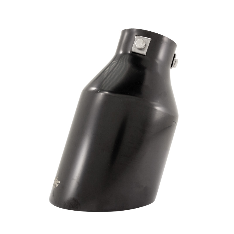 Simoni Racing Embout d'Échappement Rond/Oblique Inox Noir - Ø115xL210mm - Montage 38-63mm