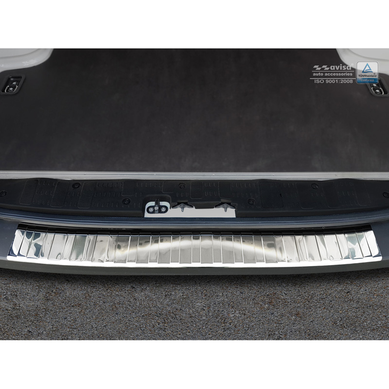 Protection de seuil arrière inox Chrome sur mesure pour Volkswagen Crafter & MAN TGE 2017- 'Ribs'