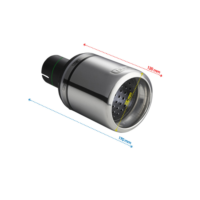 Ulter Sport Embout d'échappement - Ronde Ø100mm Type 2- Longueur 120mm - Montage ->50mm - Inoxydable
