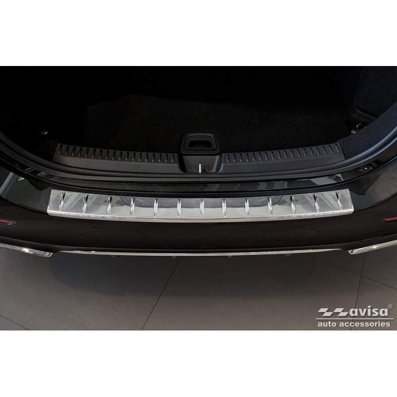 Protection de seuil arrière inox sur mesure pour Mercedes Classe-E W214 Sedan 2023- 'Ribs'