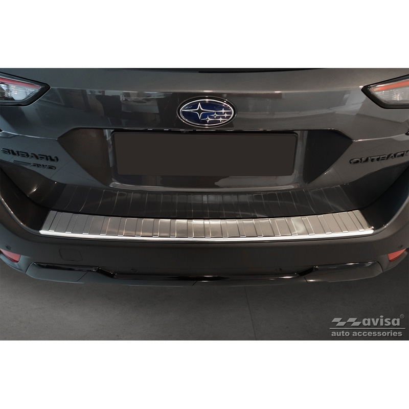 Protection de seuil arrière inox sur mesure pour Subaru Outback (BT) 2020- 'Ribs'