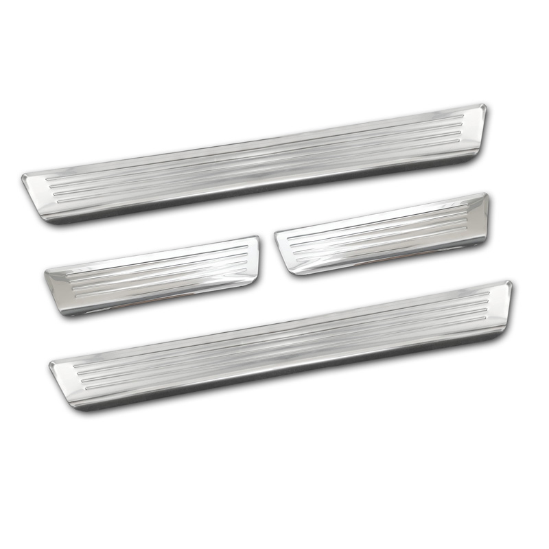 Seuils de portes inox sur mesure pour Peugeot 2008 II 2020- 'Lines' - 4-pièces