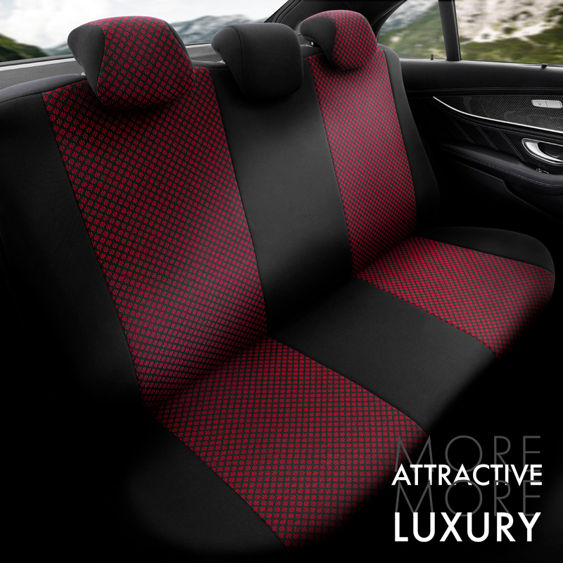 Housse de sièges universel en textile 'Attraction' Noir/Marron - 11-pièces - adapté aux Side-Airbags