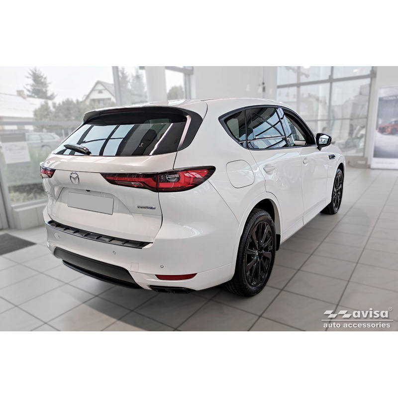 Protection de seuil arrière inox noir sur mesure pour Mazda CX-60 (KH) 2022- 'STRONG EDITION'