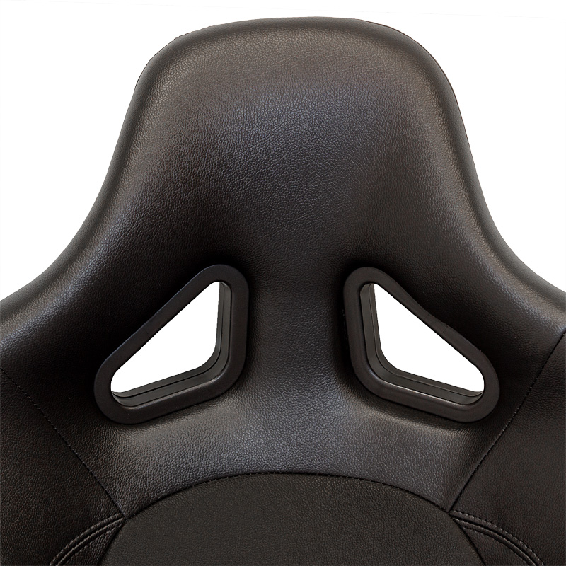 Siège baquet 'BS2' - Simili Cuir Noir - Dossier réglable en polyester - incl. glissières