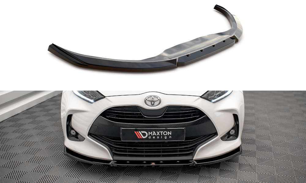 Voorspoiler V.2 Toyota Yaris MK4 Maxton Glans Zwart