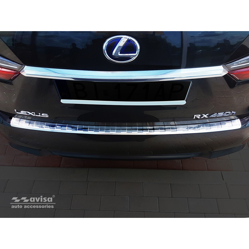 Protection de seuil arrière inox sur mesure pour Lexus RX 2015-2019 & FL 2019- 'Ribs'