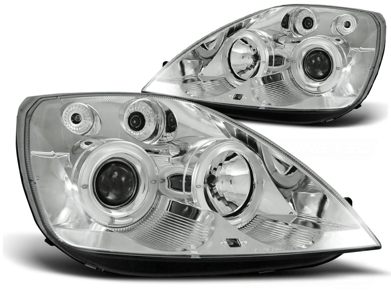 Phares Ford Fiesta MK6 02-05 Angel Eyes chrome