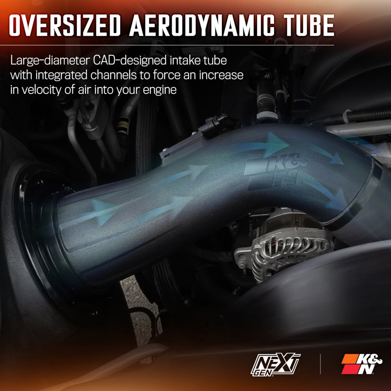 K&N NextGen d'admission d'air froid  sur mesure pour Chevrolet Silverado & GMC Sierra 2500/3500 HD 6.6L V8 2020- (50-3103)