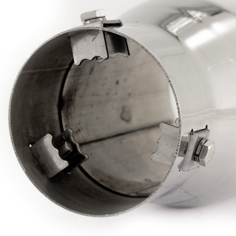 Simoni Racing Embout d'Échappement Rond Inox - Ø103xL200mm - Montage ->72mm