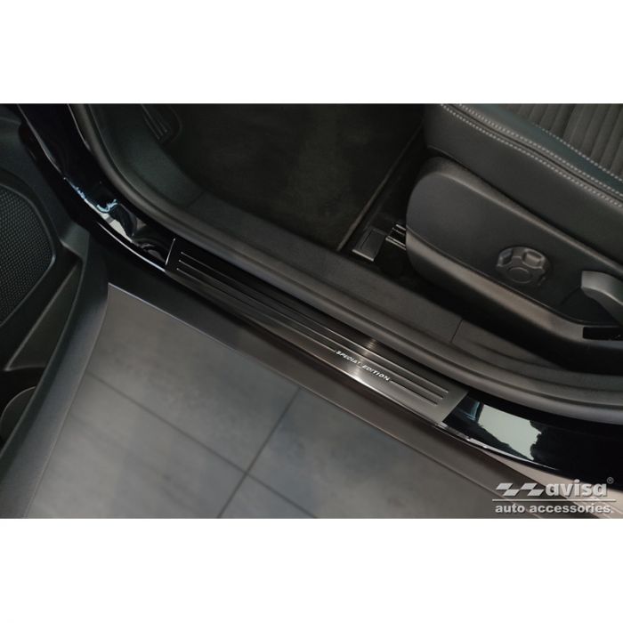 Seuils de portes inox noir sur mesure pour Ford EcoSport Facelift 2017- - 'Special Edition' - 4-pièces