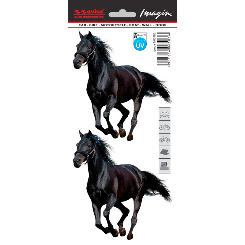 Autocollant AutoTattoo Mustang 2-pièces - 11x12cm