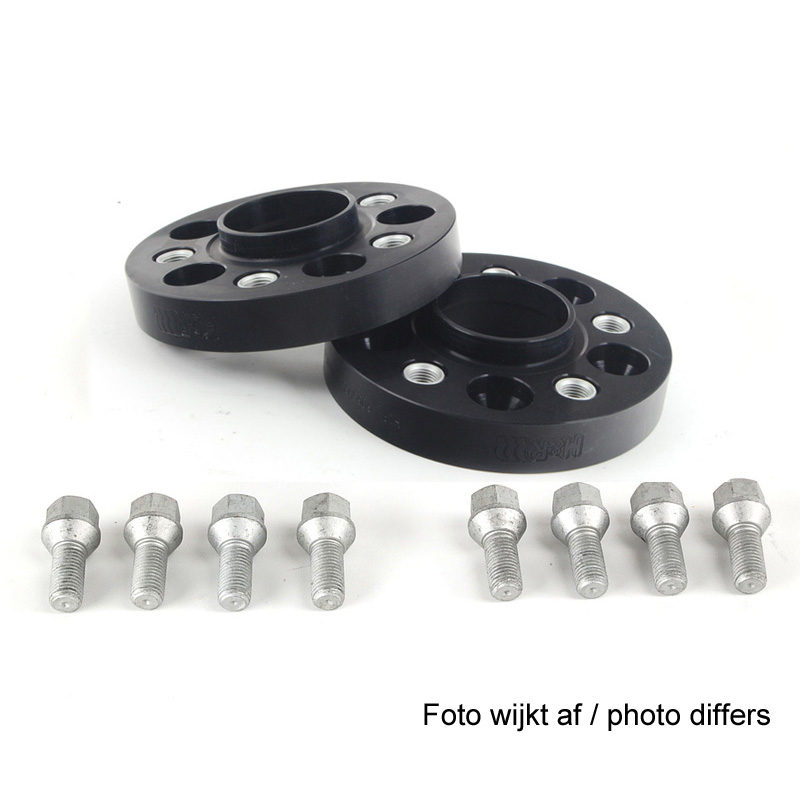 H&R Set des espaceurs de roues Système-DRA 40mm par essieu - Cartouche de boulon 5x112 - Moyeu 66,5mm - Taille de boulon M14x1,5 - sur mesure pour Audi - Noir