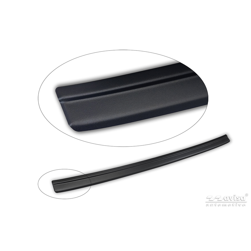 Avisa Protection de Seuil de Coffre Acier Inox sur mesure pour Kia Picanto III Facelift 2024- - Noir Mat