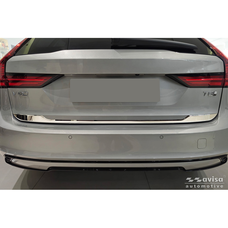 Avisa Revêtement d'habillage du hayon du coffre inox Chrome sur mesure pour Volvo V90 II 2016-