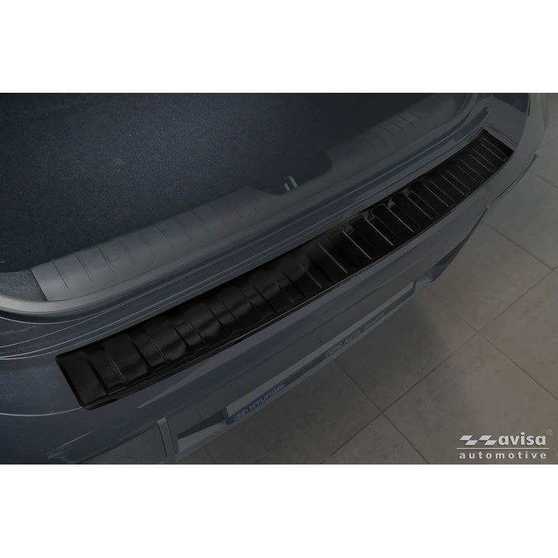 Avisa Protection de Seuil de Coffre Acier Inox sur mesure pour Hyundai Ioniq 6 2022- - Noir