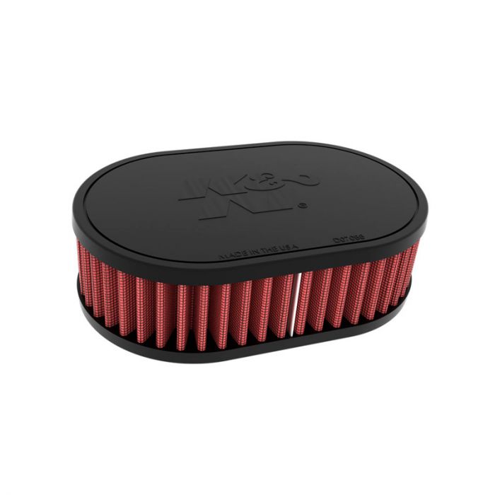 K&N Filtre à Air Universel Ovale with 52mm raccordement décentrée (13mm), 178mm x 114mm de base, 51mm hauteur (RU-071V)
