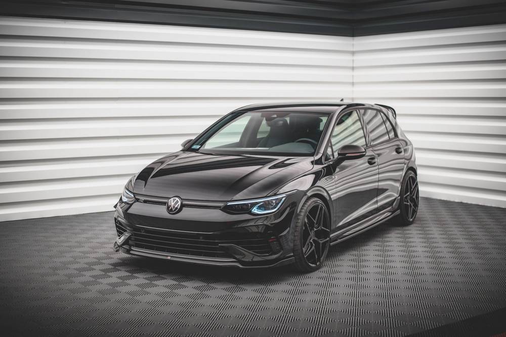 Voorspoiler V.6 Volkswagen Golf 8 R Maxton Glans Zwart