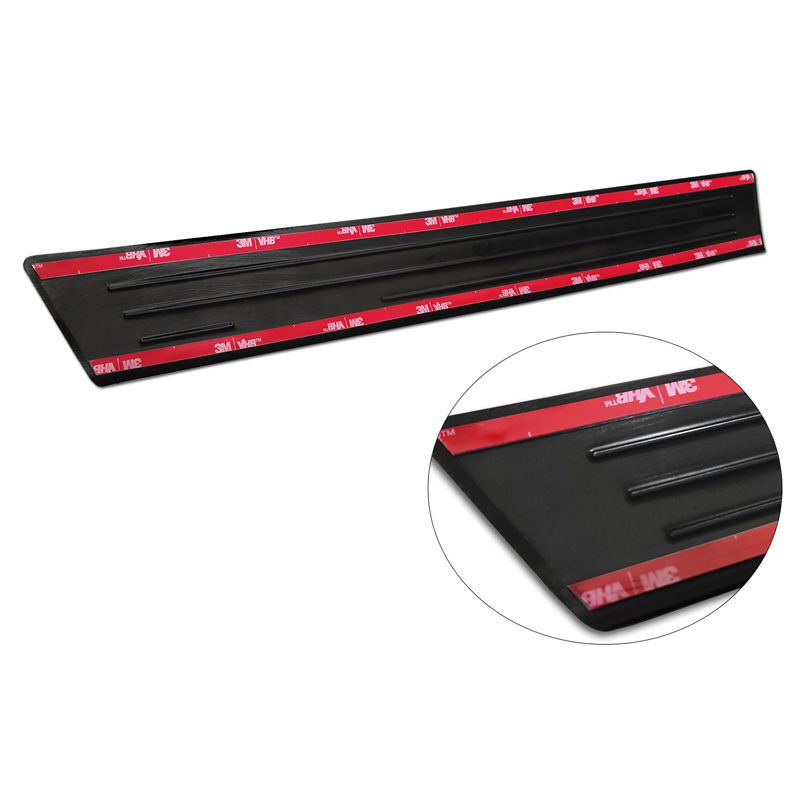 Seuils de portes inoxydable noir luisant sur mesure pour Volkswagen Caddy V 2020- 'E-Power' - 2-pièces