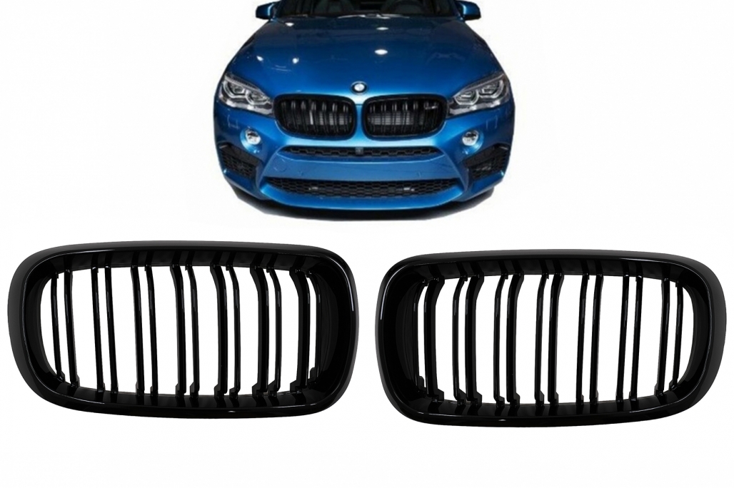 Glanzend zwarte Grills BMW X5 F15 2013-2016 M-Style