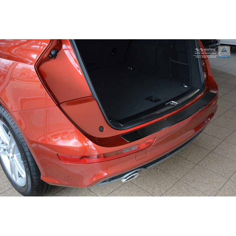 Protection de seuil arrière carboné sur mesure pour Audi Q5 2008-2016 Carboné noir