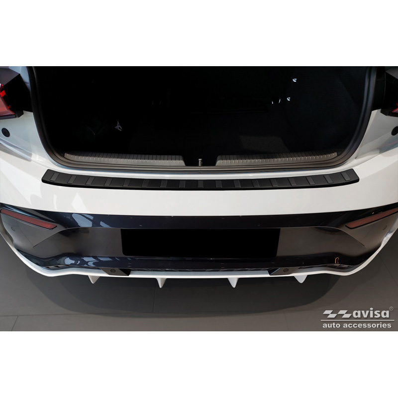 Protection de seuil arrière inox noir mat sur mesure pour Cupra Born 2021- 'Ribs'