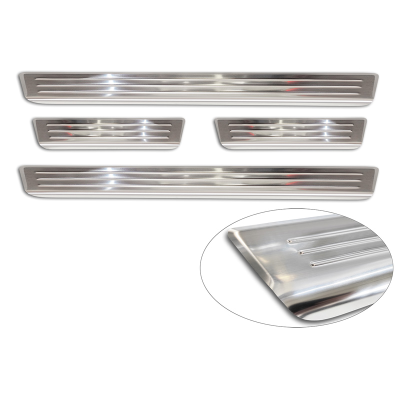 Seuils de portes inoxydable sur mesure pour Volkswagen ID.7 2023- & ID.7 Tourer 2024- 'Lines' - 4-pièces