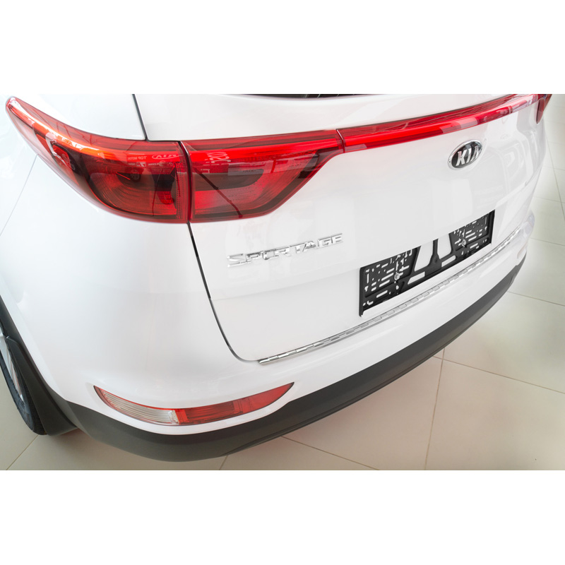 Protection de seuil arrière inox sur mesure pour Kia Sportage IV 2016-2018 'Ribs'