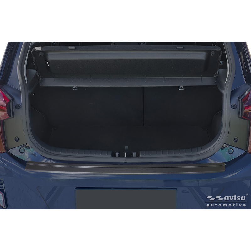 Avisa Protection de Seuil de Coffre Acier Inox sur mesure pour Kia Picanto III Facelift 2024- - Noir Mat
