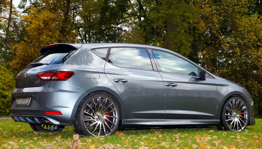 Diffuser passend voor Seat Leon Cupra (5F) Rieger uitlaat links + rechts