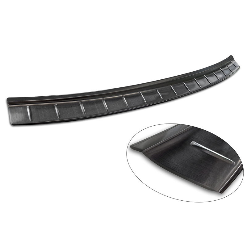 Protection de seuil arrière inox Noir sur mesure pour Polestar 2 2019-2023 & Facelift 2023- 'Ribs'