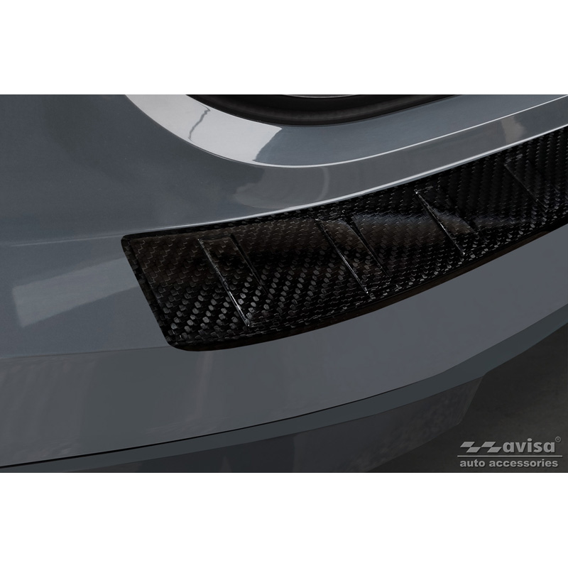 Protection de seuil arrière carboné 3D sur mesure pour BMW iX (I20) 2021- 'Ribs'