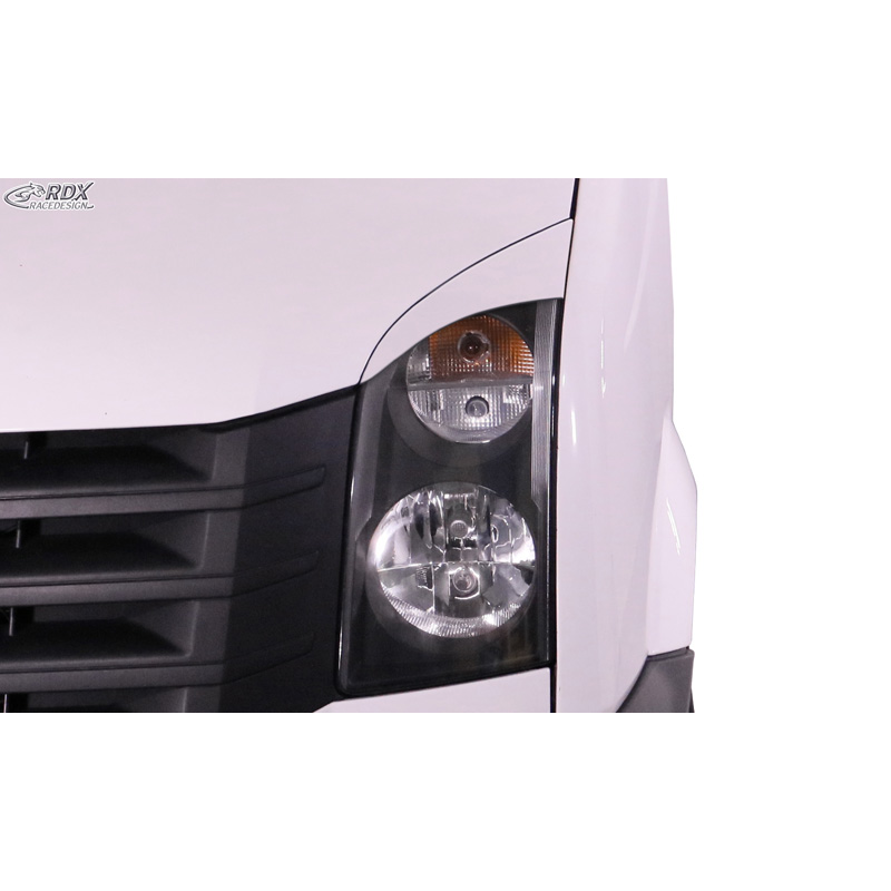 RDX Racedesign Spoilers de phares sur mesure pour Volkswagen Crafter 2006-2017 (ABS Blanc Brillant)
