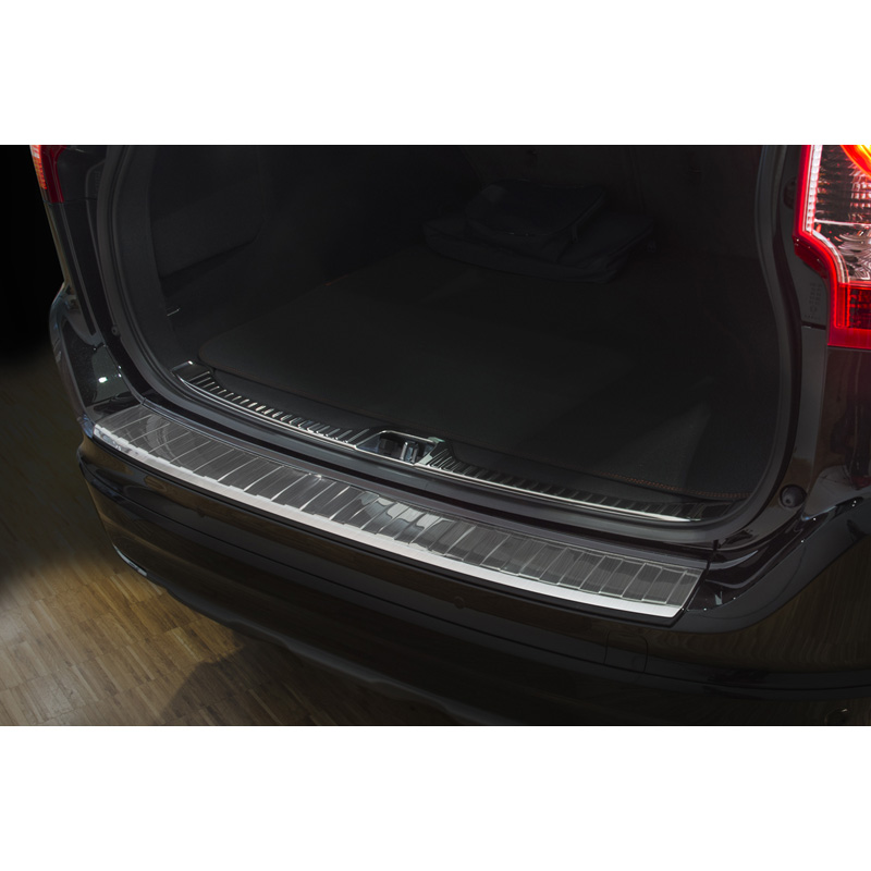 Protection de seuil arrière inox sur mesure pour Volvo XC60 2013-2016 'Ribs'