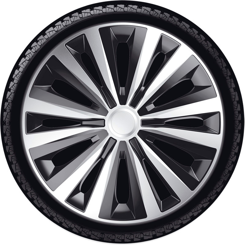 Jeu d'enjoliveurs J-Tec Multi 15-inch argent/noir