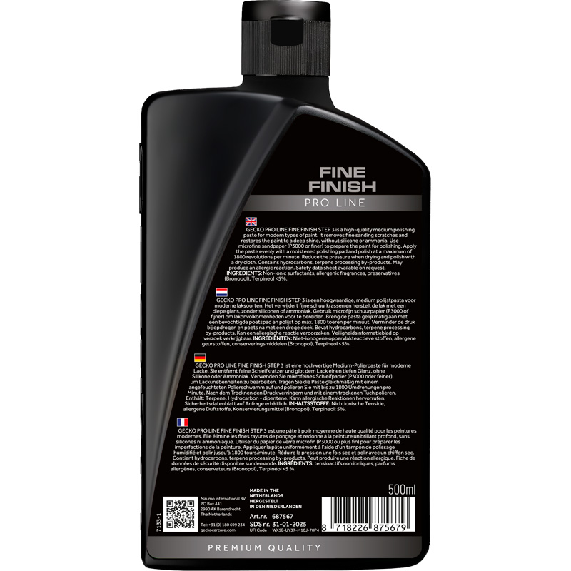 Gecko Pro Finition fine polish 684 Étape 3 – 500ml (sans silicone)