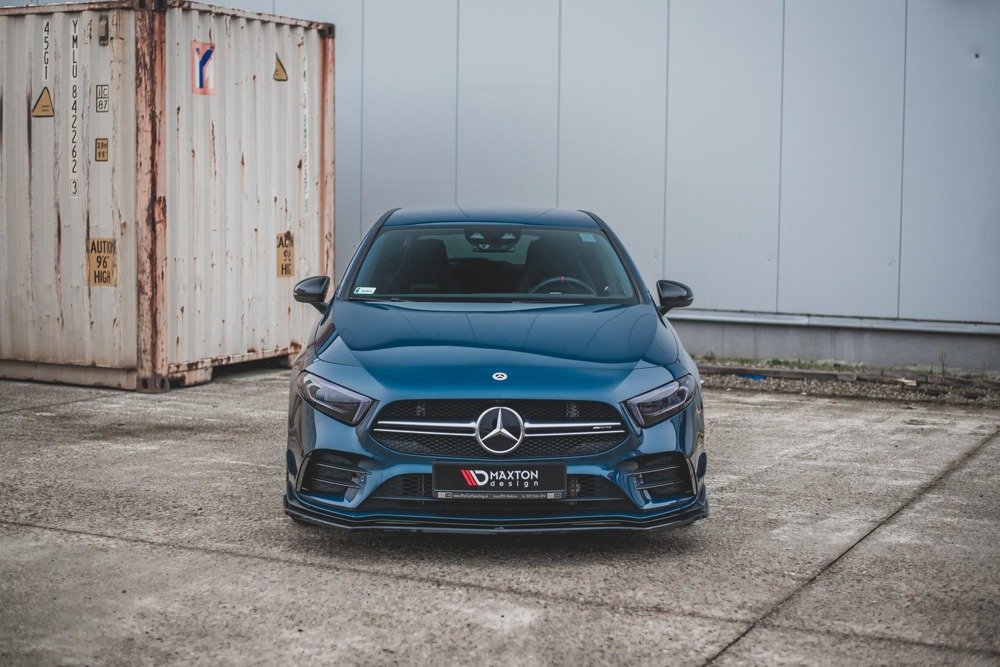 VoorSpoiler Mercedes A Klasse W177 A35 AMG Glans Zwart V2