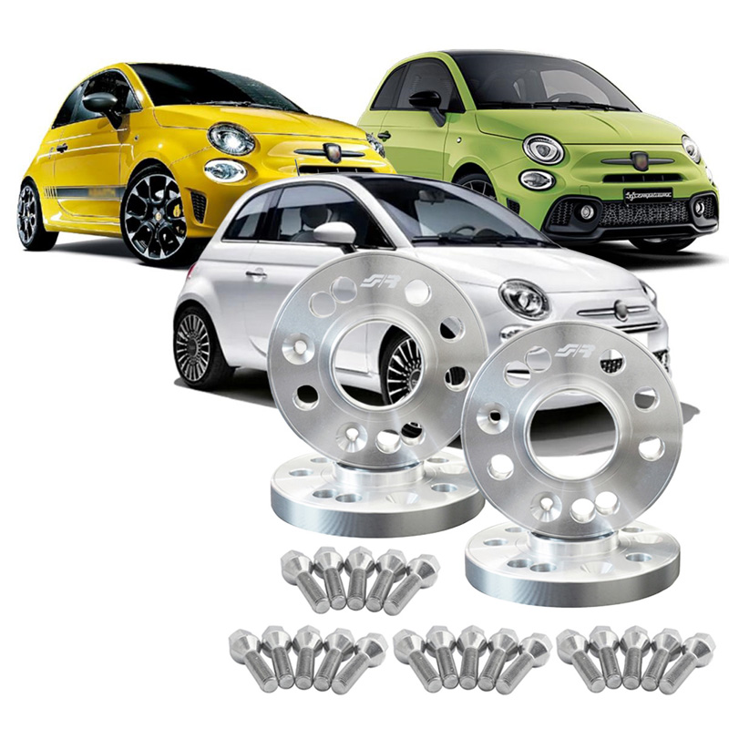 Simoni Racing Kit d'Élargisseurs de Roue en aluminium - 2x12mm(AV) - 2x16mm(AR) (Moyeu 58,1mm) avec boulons de roue - sur mesure pour Abarth, Fiat divers