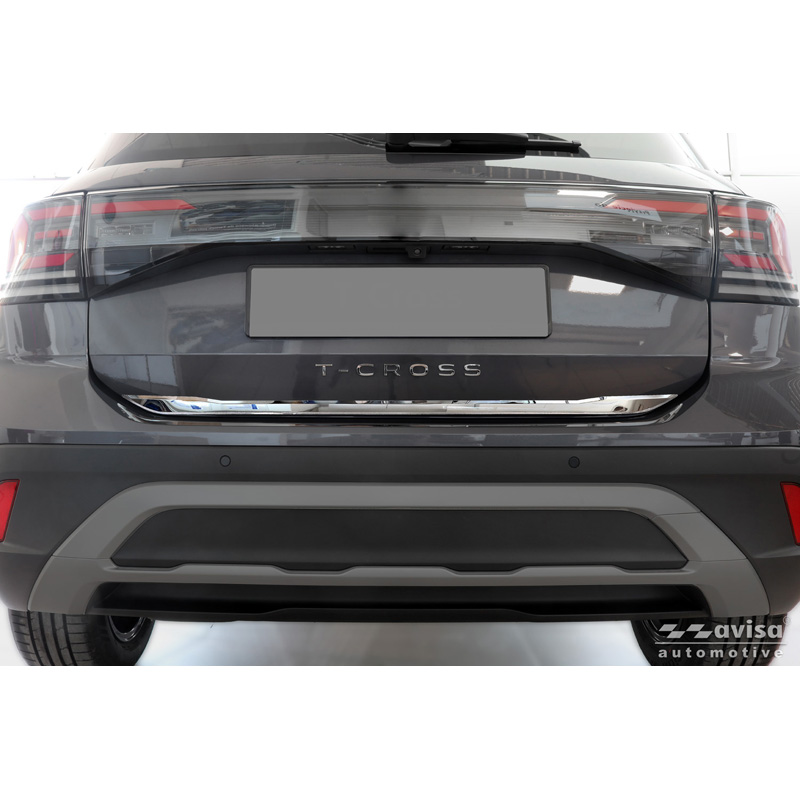 Avisa Revêtement d'habillage du hayon du coffre inox Chrome sur mesure pour Volkswagen T-Cross 2019-2024 & Facelift 2024-