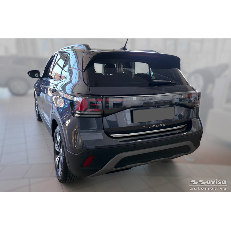 Avisa Revêtement d'habillage du hayon du coffre inox brossé sur mesure pour Volkswagen T-Cross 2019-2024 & Facelift 2024-