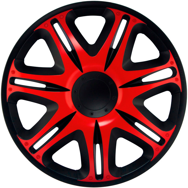 Jeu d'enjoliveurs J-Tec Nascar 16-inch noir/rouge
