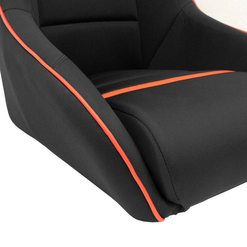Siège baquet 'Classic RS' - Noir/Rouge - Dossier fixe + Appuie-tête intégré - incl. glissières